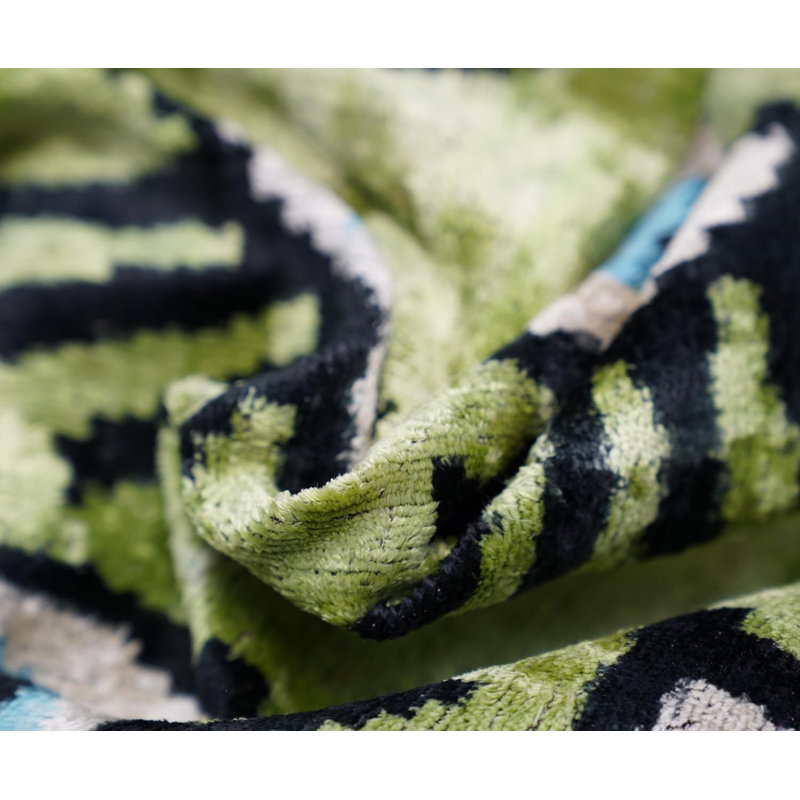 Velvet Square Pillow Cover & Insert, Green