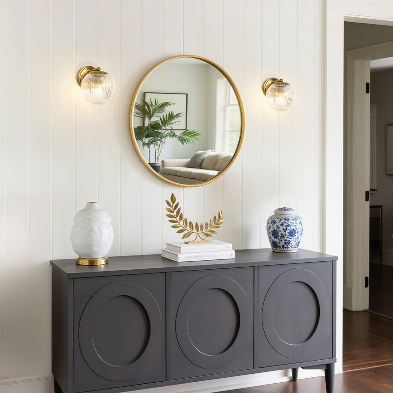 1-Light Ribbed Glass Wall Sconce