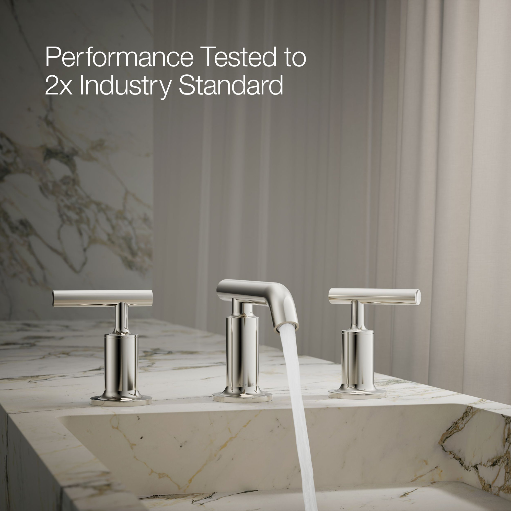 Purist Widespread Bathroom Faucet with Drain Assembly, Vibrant Polished Nickel