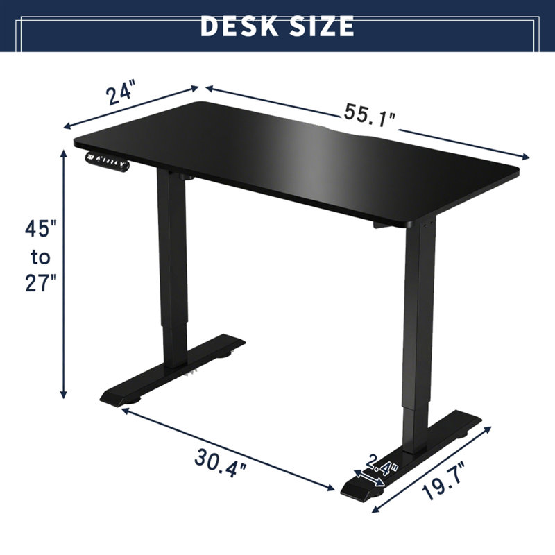Luken sur pied réglable en hauteur, Black