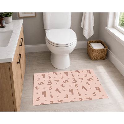 Tapis de toilette rectangulaire absorbant et antidérapant à numérotation assortie