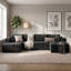Canapé modulaire en chenille de 132,02 po en U, canapé modulaire à compression avec salons modulaires, canapé rembourré moderne avec porte-gobelets et poches latérales pour le salon-1950796776