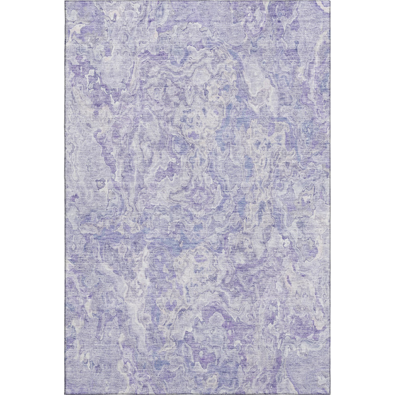 Premium Machine Washable Prisco Plum Rug, Rectangle 10' x 14'