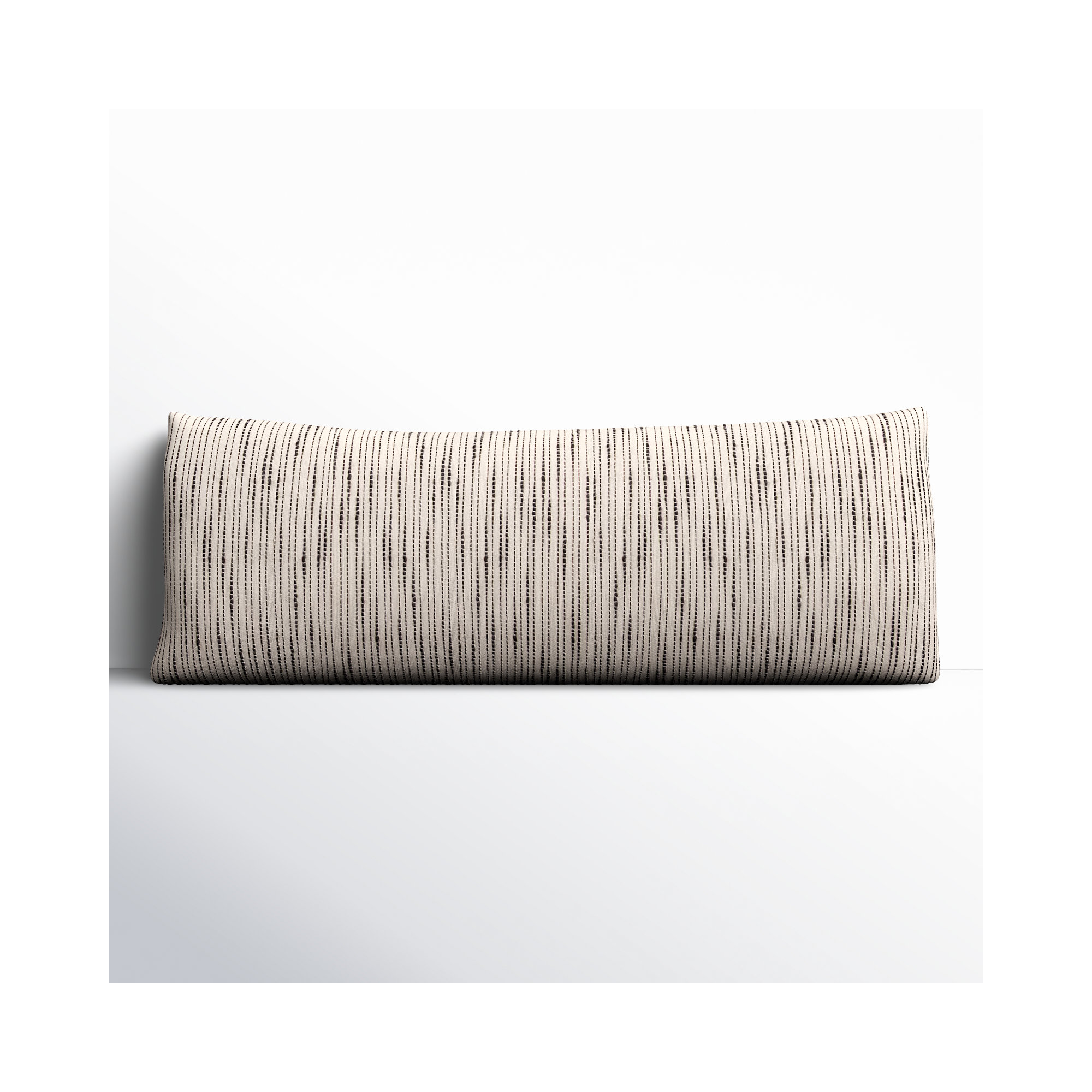 Saxon Stripe Cotton Lumbar Pillow, 14" x 40", Down