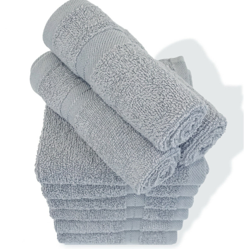 Casabella Luxury Face Towel, Silver