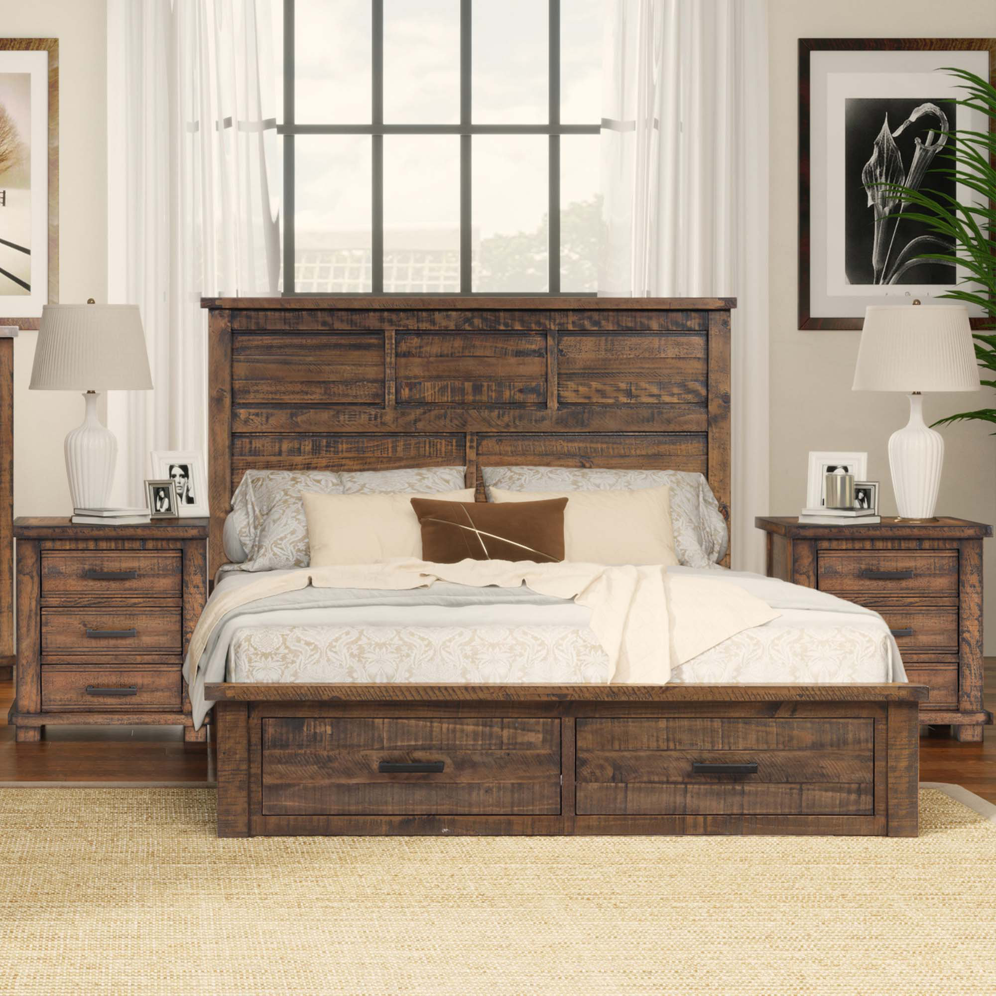 Millwood Pines Rustic Reclaimed Solid Wood Framhouse 3 Pieces Storage ...