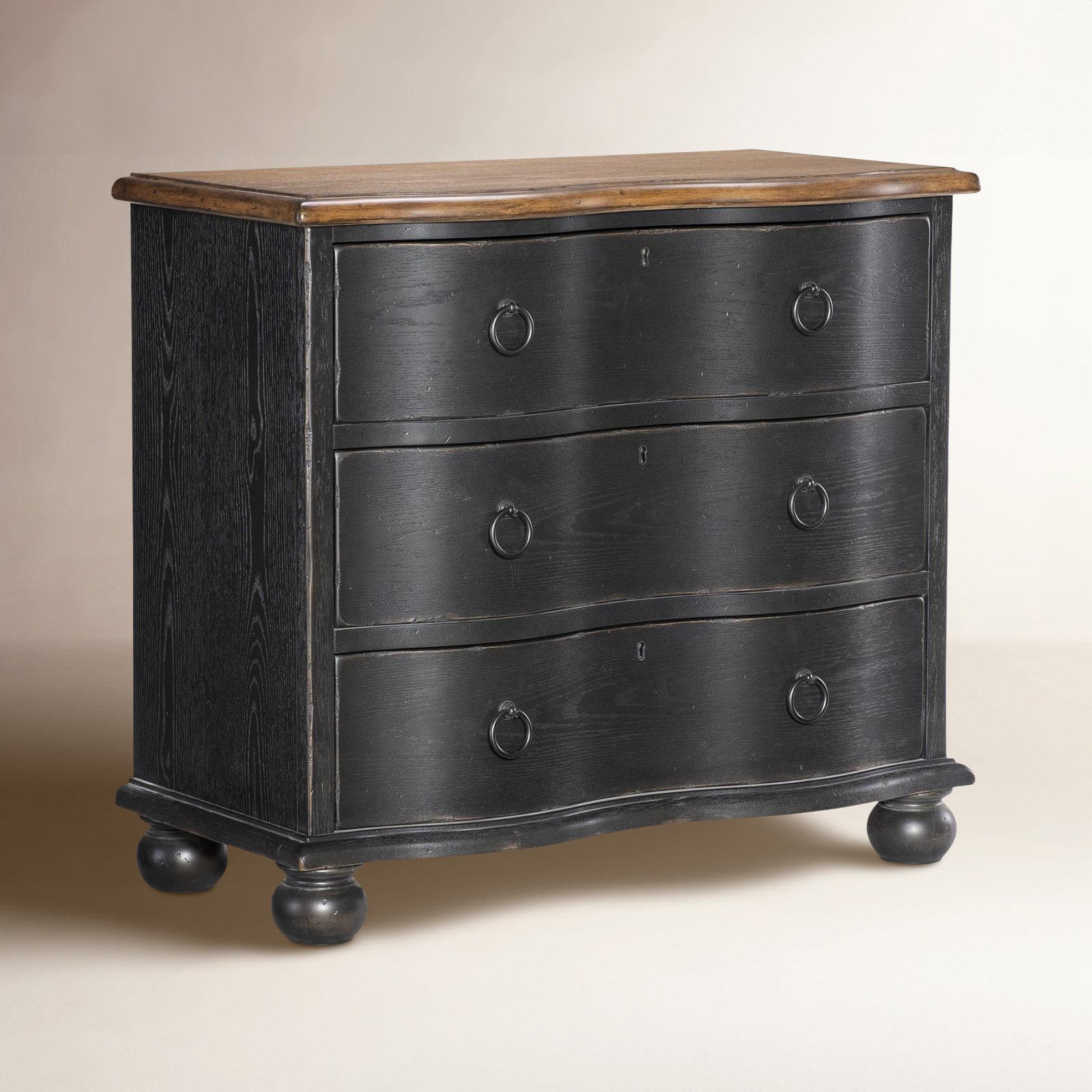 Country Living 3-Drawer Accent Chest, Brown/Black
