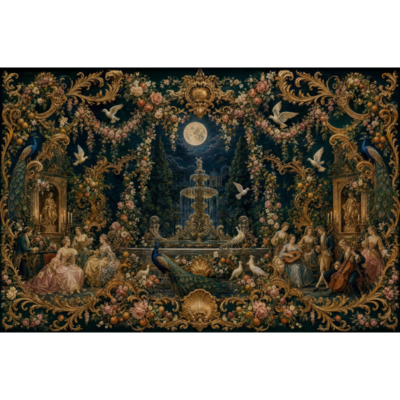 Adhésif mural Moonlit Garden, 100 po x 96 po, Peler et coller