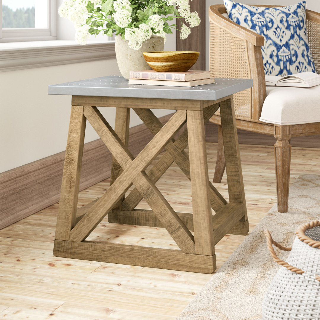 Ishamel Steel Top End Table Union Rustic