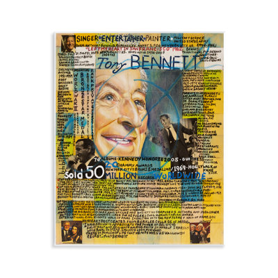 "Tony Bennett", collage sur bois par Sabin