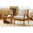 Modern White Fabric Accent Chairs With Solid Wood Frame For Versatile Spaces