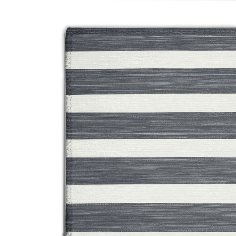 Tapis intérieur / extérieur blanc HorizontalStripes, Rectangulaire 2 pi x 3 pi