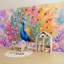 Papier peint adhésif à motif de plumes colorées Peacock Coller-130062141