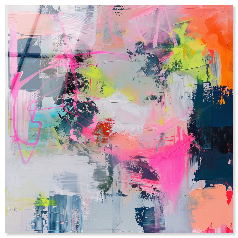 Pastel Luminance I High-Gloss Frameless Acrylic Glass Wall Art Abstract Print by Oliver Gal, Ready to Hang, 12 x 12