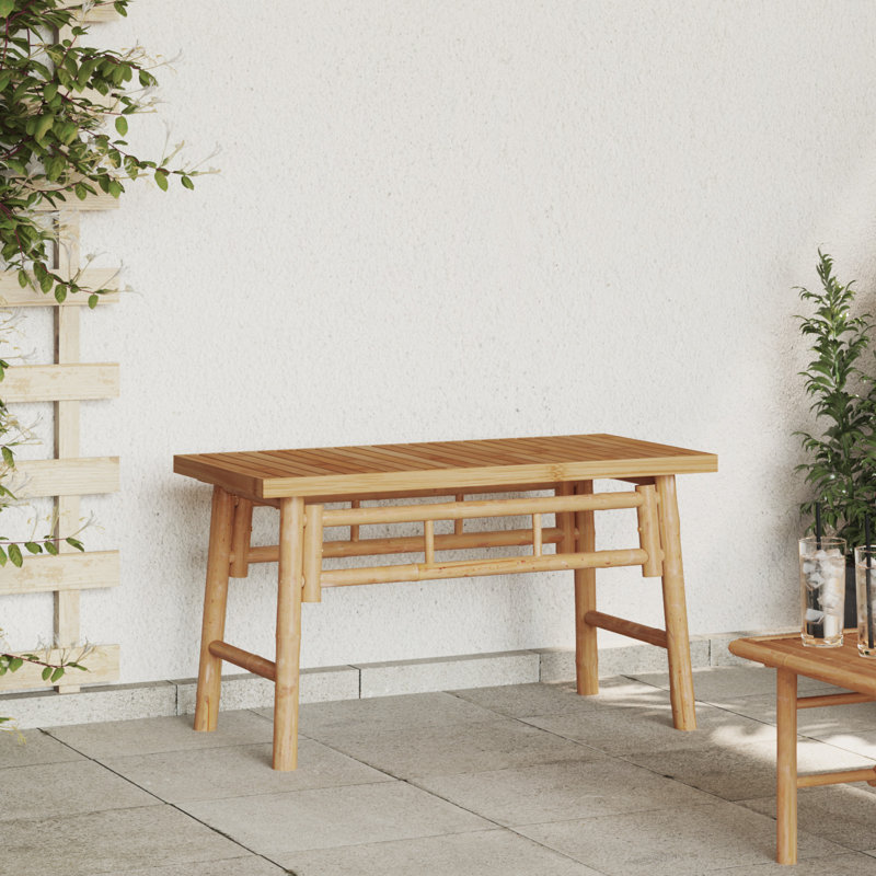 Solid Wood Bamboo Outdoor Bench, 45cm H x 80cm W x 38cm D