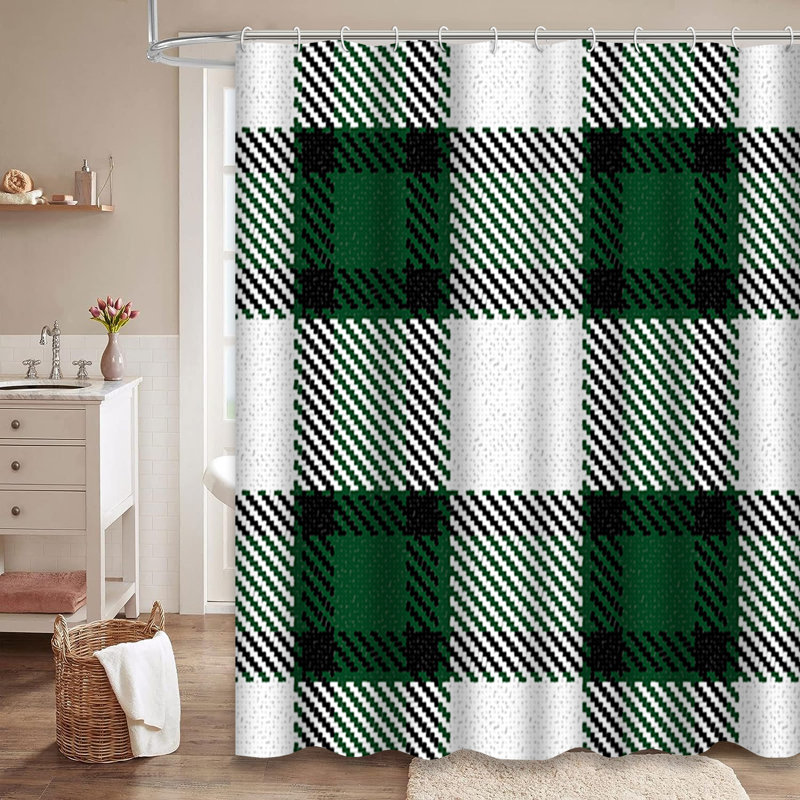 Rideau de douche avec 12 crochets Lumberjack, L 72 po x l 84 po