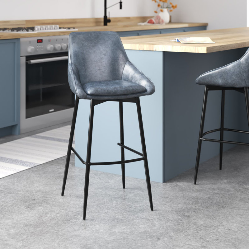 Dani Bar Stool, Bar Stool (29” Seat Height), Blue