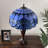 Haruko Tiffany Table Lamp Stained Glass Baroque Style Lavender LED Bulbs Included 16'W*16"D*24"H-1420519