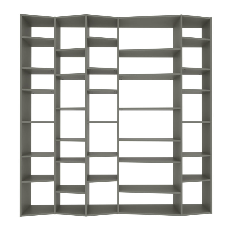 Napolitano Geometric Bookcase, Matte Grey