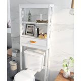 Double-layer toilet rack bathroom storage artifact White simple multi-functional open storage bathroom shelf plate