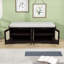 Banc de rangement rustique avec portes en rotin tissé, tablettes réglables et coussin amovible pour le vestibule-1117794408
