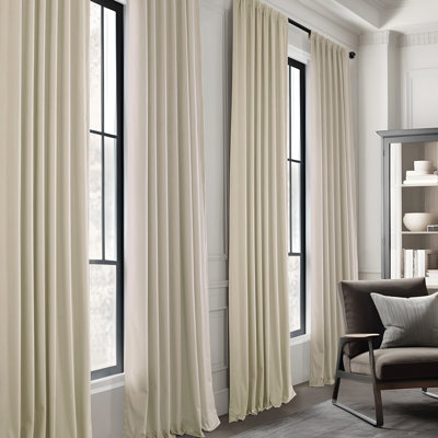 Winnette Velvet Room Darkening Curtain Set