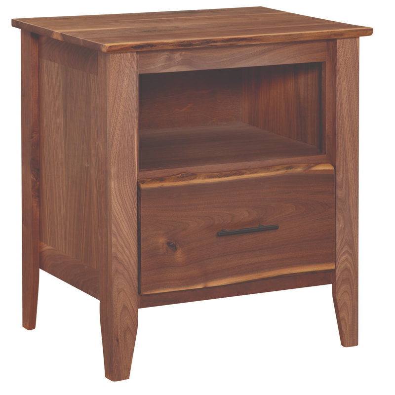 Heartland Walnut One Drawer Cubby Nightstand