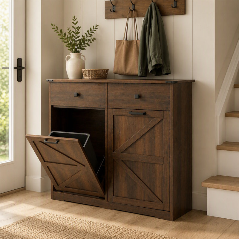 Armoire à poubelle à double basculement Farmhouse Farmhouse