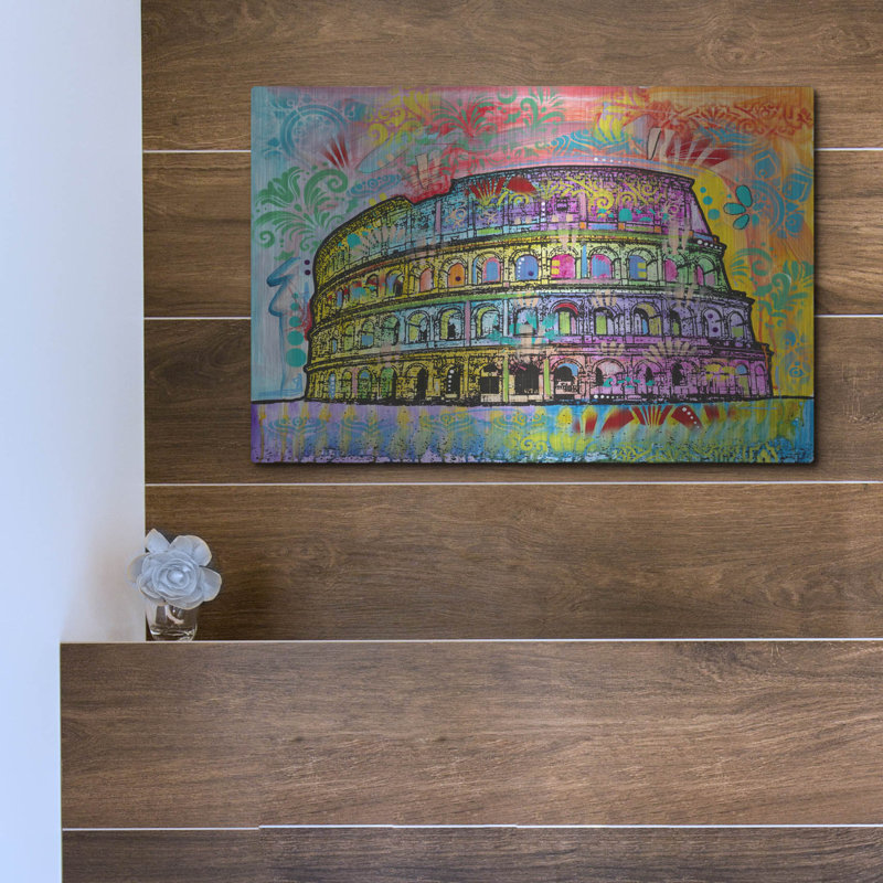 «Colosseum» par Dean Russo, art mural en métal, H 12 po x l 16 po