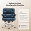 Chaise de bureau pivotante en cuir véritable avec base en aluminium-133427570