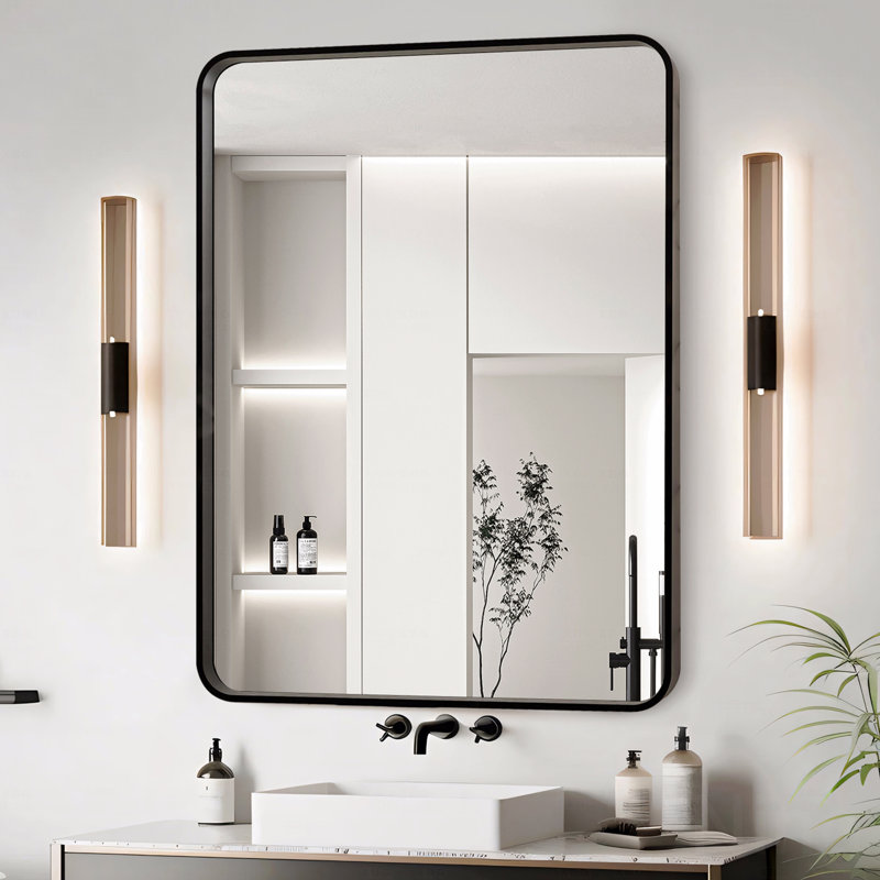 Miroir de salle de bain 40X32, 40" x 32", Noir
