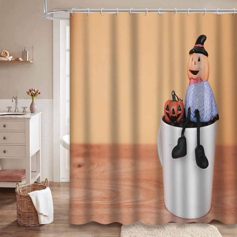 Rideau de douche d'Halloween avec 12 crochets, L 72 po x l 84 po