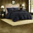 Black Jacquard Bedding Set, Polyester Comforter, Cozy Twin Xl Style