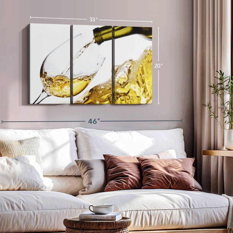 «White Wine Splash» sur, H 20 po x l 33 po x P 1,25 po