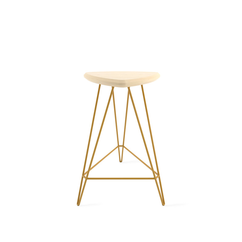Madison Counter Stool with Metal Frame, Maple, Counter Stool (26" Seat Height), Mustard