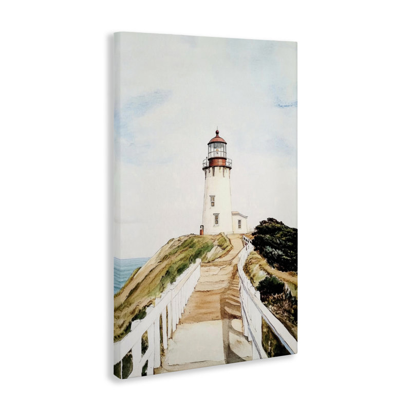 Toile traditionnelle du sentier du phare, design par Sissi et Seb, H 30 po x l 20 po