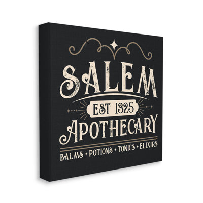 «Salem Apothecary Vintage Witch Sign», art mural par Angela Nickeas