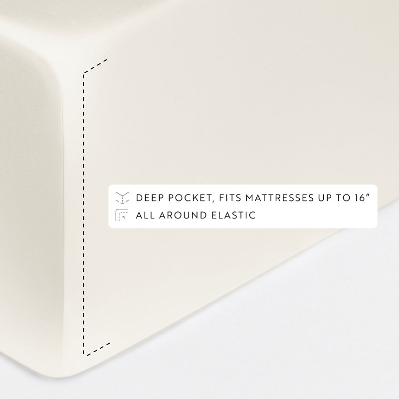 Ivory Queen Bamboo Satin Sheet Set with Pillowcases