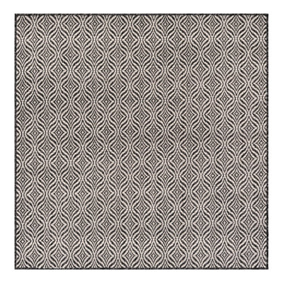 Alishba Geometric Charcoal/Ivory Area Rug