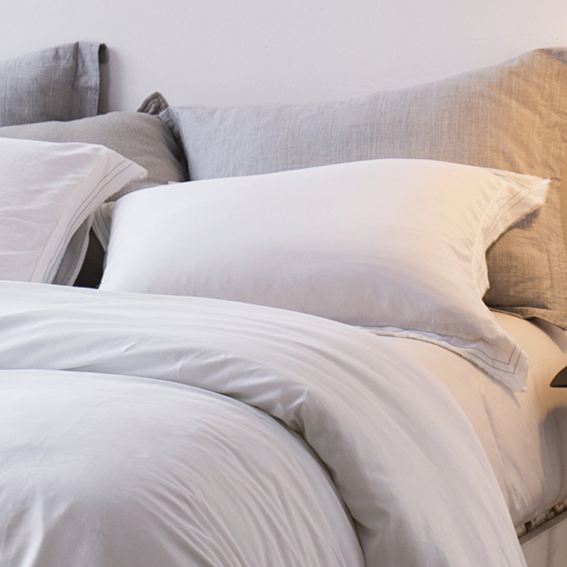  Taie décorative en satin de coton délavé 300TC Portugal Bom Dia, Standard