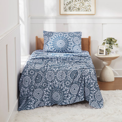 Printed Double Brushed Microfiber Bed Sheet Set