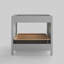 Meuble-lavabo simple 36 po Scalloped - gris clair - sans comptoir - boutons en nickel brossé-123430956-123430957