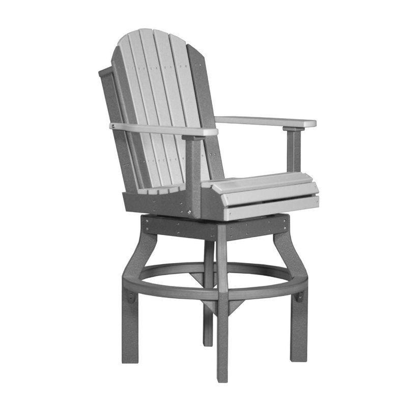 Chaise de patio pivotante à hauteur de comptoir Taven Adirondack, Gris colombe et ardoise