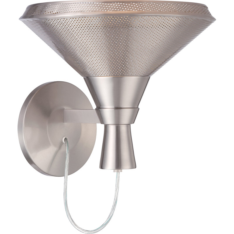 Luminaire suspendu 1 lumières Bierman, Acier satiné