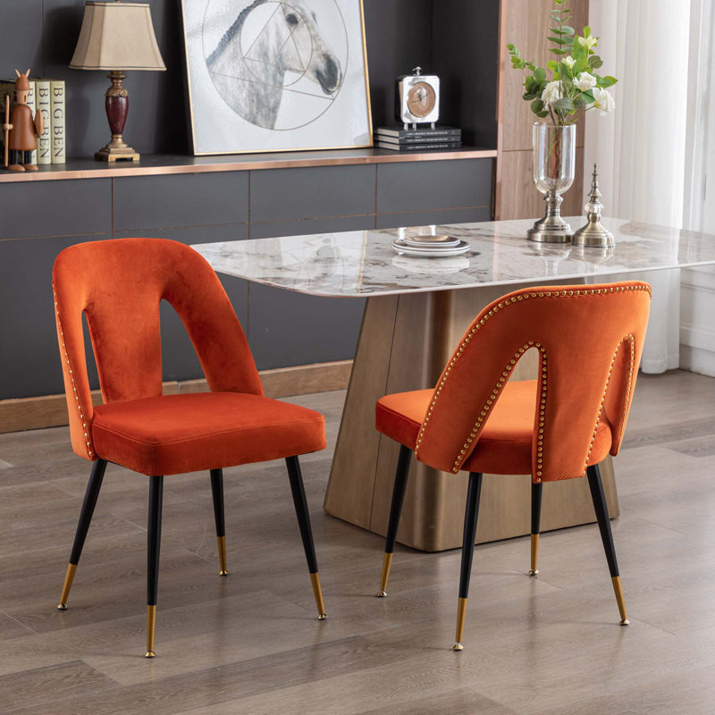 Chaise rembourrée Contemporary, Orange