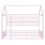 Lit en métal rose avec clôture et tablettes - pleine grandeur, maximisant les choix de style de rangement dans la chambre à coucher-1813673780-1813673787