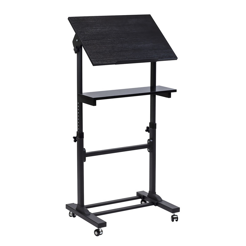Mount-It! Height Adjustable Mobile Stand Up Desk, Portable Podium and Presentation Lectern