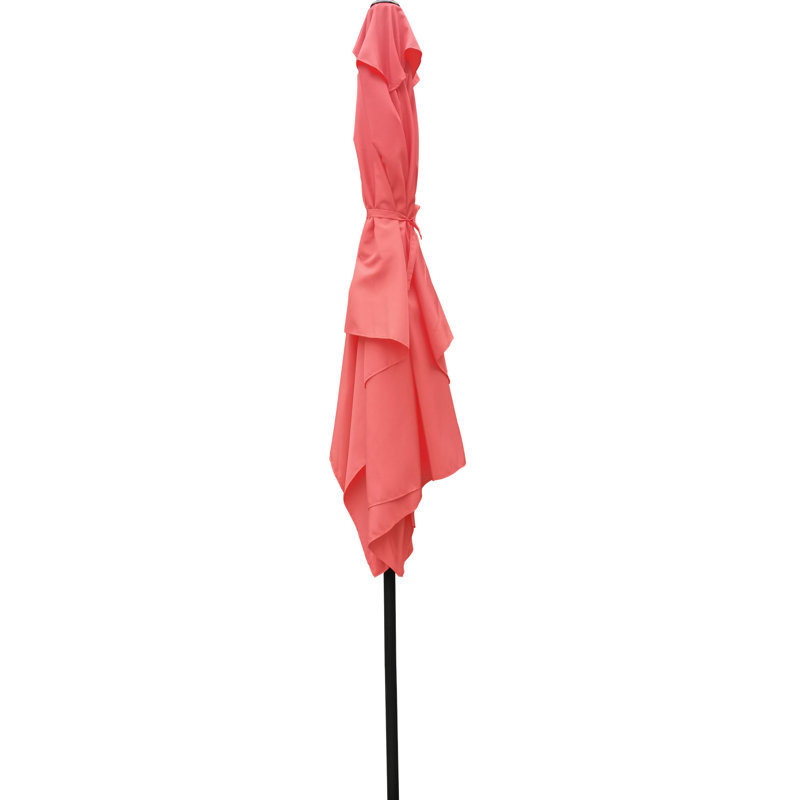 Parasol de patio extérieur de 9 pi x 6 pi - fabrication en acier rouille, auvent pour jardin rectangulaire imperméable de 6 pi x 9 pi avec manivelle, jardin à bouton-poussoir inclinable, cour arrière, piscine