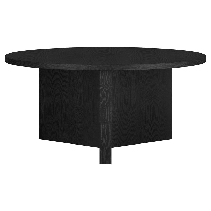 Anders 36" Wide Round Coffee Table in Black Grain, Black Grain, 17'' H X 36'' W X 36'' D