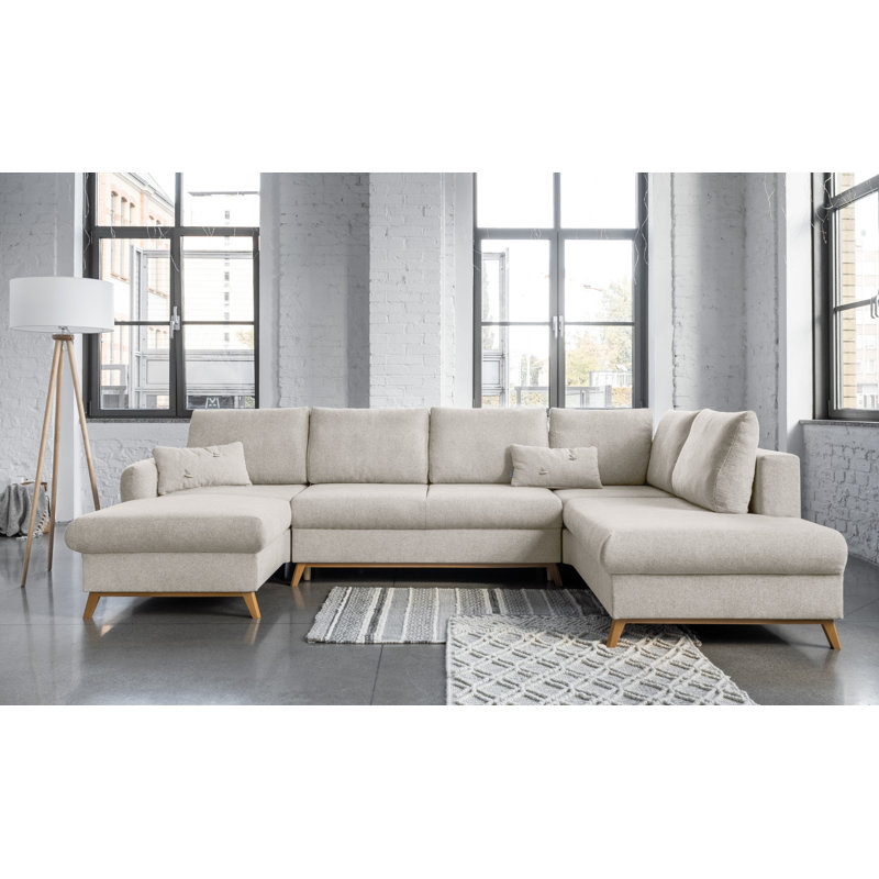 Scandic Lagom 8 Seater Sofa Bed, Beige, Right Hand Facing